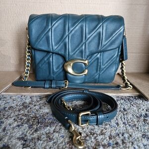 Coach Quilted Times Square Tabby 20 Leather Bag in Forest